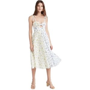 Rachel Antonoff Floral Tie-Front Cotton Dress Size 6